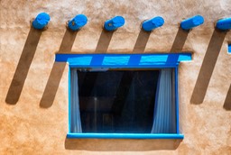 Blue adobe window